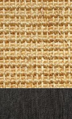 Sisal Salvador chabils 007 tæppe med kantbånd i Mønstret sort